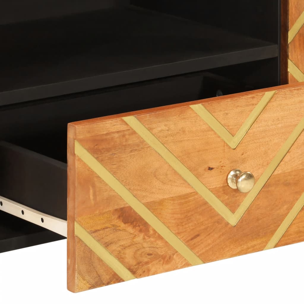vidaXL Szafka pod TV, brązowo-czarna 105x33,5x46 cm, lite drewno mango