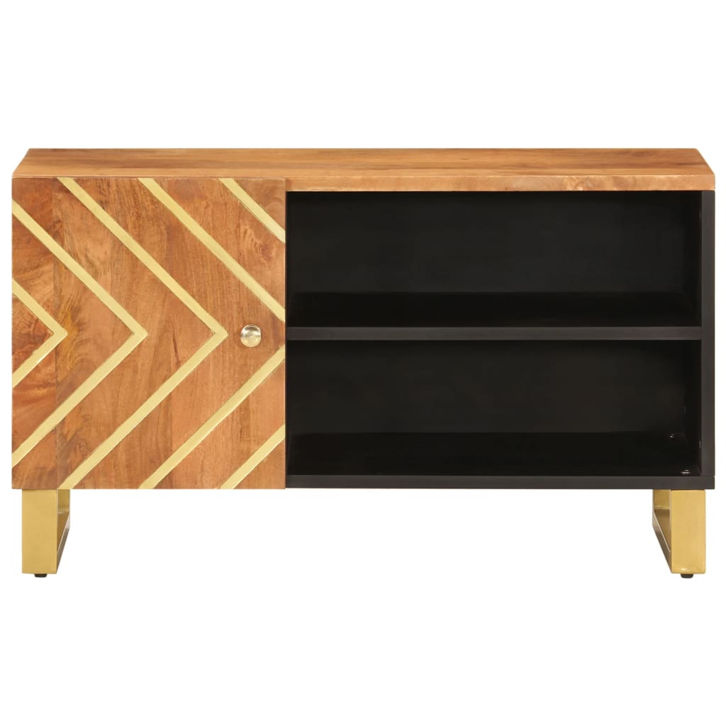 vidaXL Szafka pod TV, brązowo-czarna 80x31,5x46 cm, lite drewno mango
