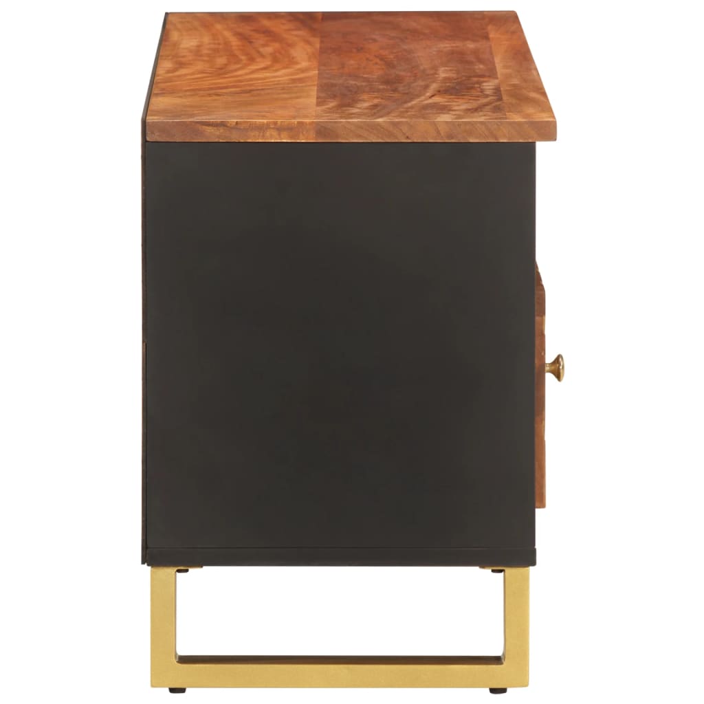 vidaXL Szafka pod TV, brązowo-czarna 100x33,5x46 cm, lite drewno mango