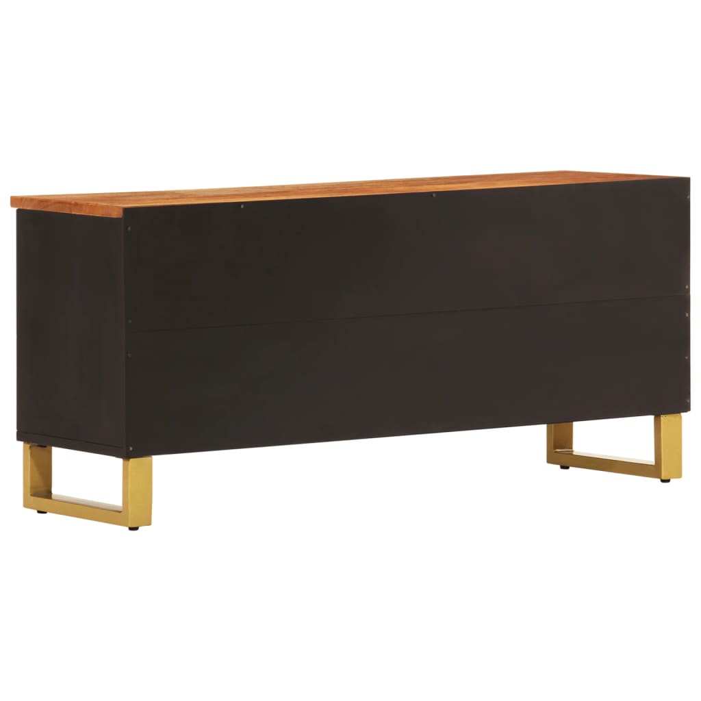 vidaXL Szafka pod TV, brązowo-czarna 100x33,5x46 cm, lite drewno mango