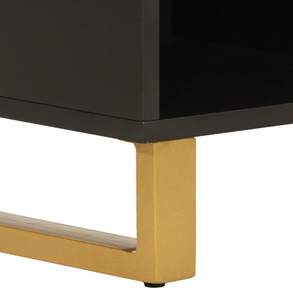 vidaXL Szafka pod TV, brązowo-czarna 100x33,5x46 cm, lite drewno mango