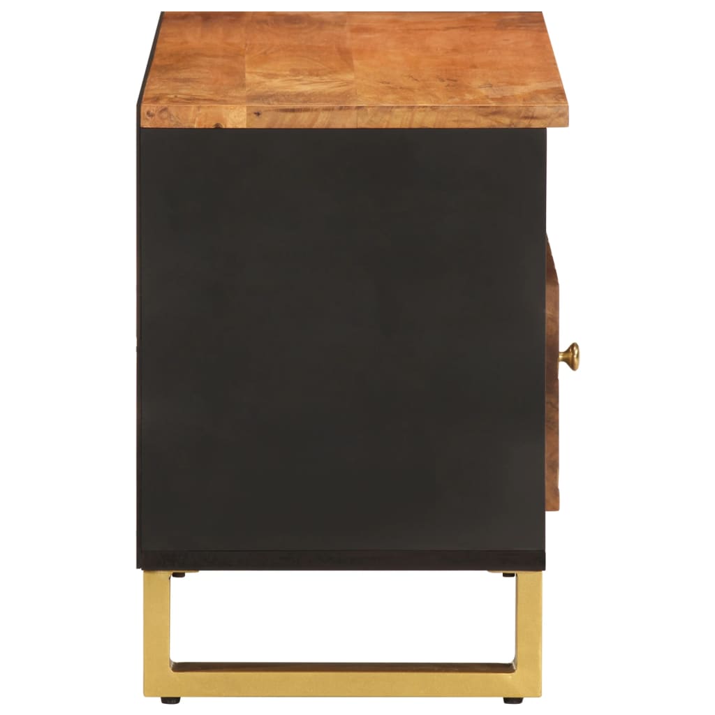 vidaXL Szafka pod TV, brązowo-czarna 80x33,5x46 cm, lite drewno mango