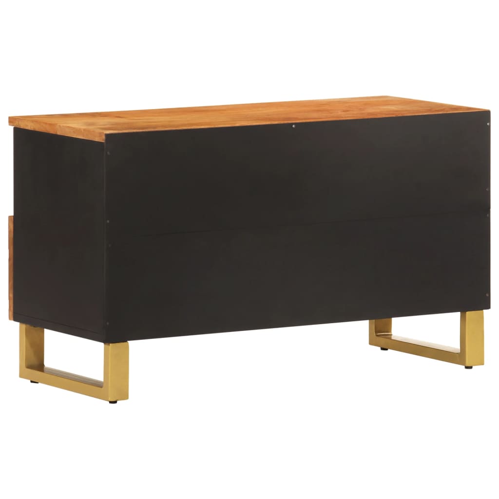 vidaXL Szafka pod TV, brązowo-czarna 80x33,5x46 cm, lite drewno mango
