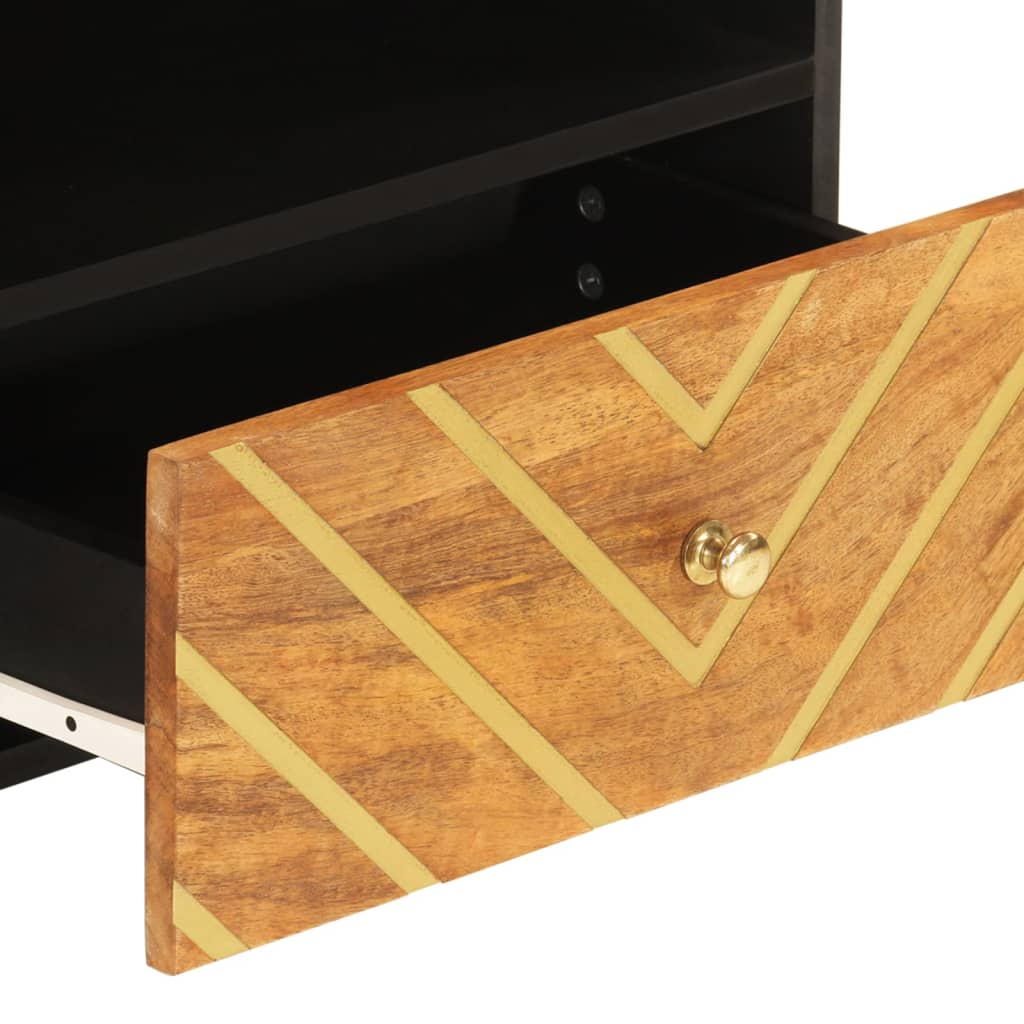vidaXL Szafka pod TV, brązowo-czarna 80x33,5x46 cm, lite drewno mango