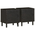 vidaXL Szafki nocne, 2 szt., czarne, 40x33x46 cm, lite drewno mango