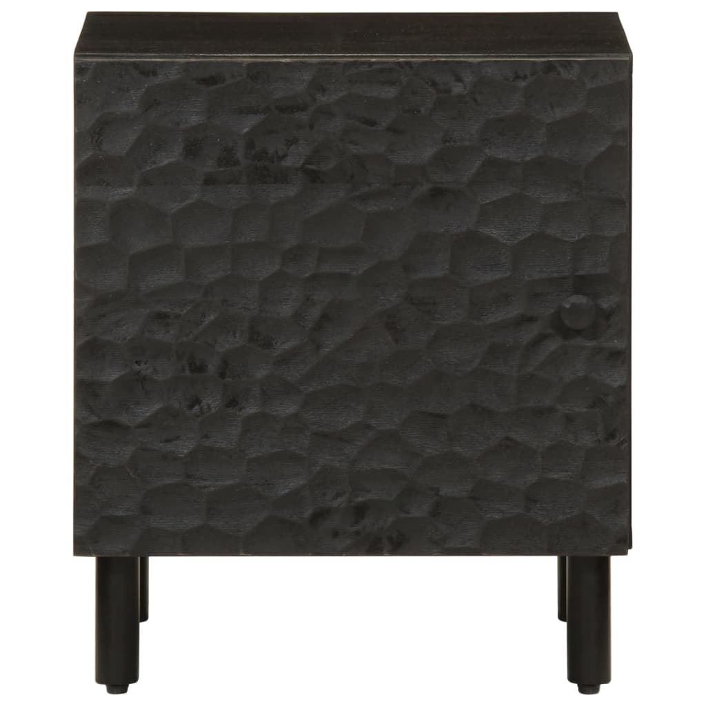 vidaXL Szafki nocne, 2 szt., czarne, 40x33x46 cm, lite drewno mango