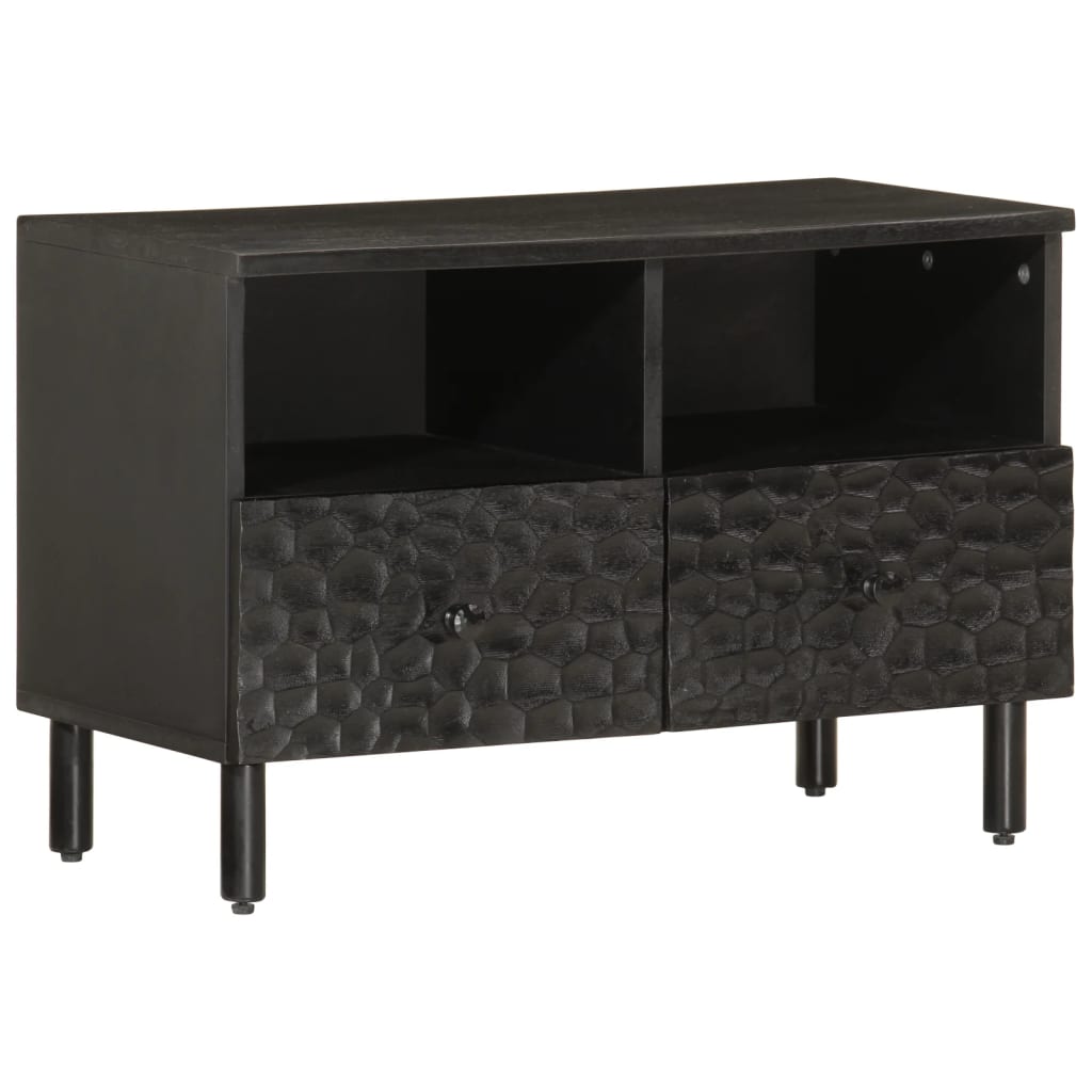 vidaXL Szafka pod telewizor, czarna, 70x33x46 cm, lite drewno mango