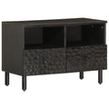 vidaXL Szafka pod telewizor, czarna, 70x33x46 cm, lite drewno mango