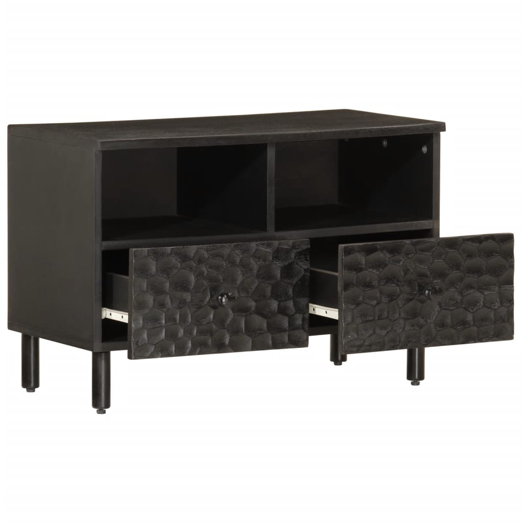 vidaXL Szafka pod telewizor, czarna, 70x33x46 cm, lite drewno mango