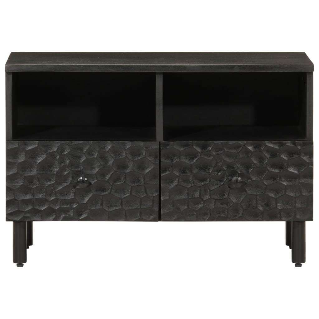 vidaXL Szafka pod telewizor, czarna, 70x33x46 cm, lite drewno mango