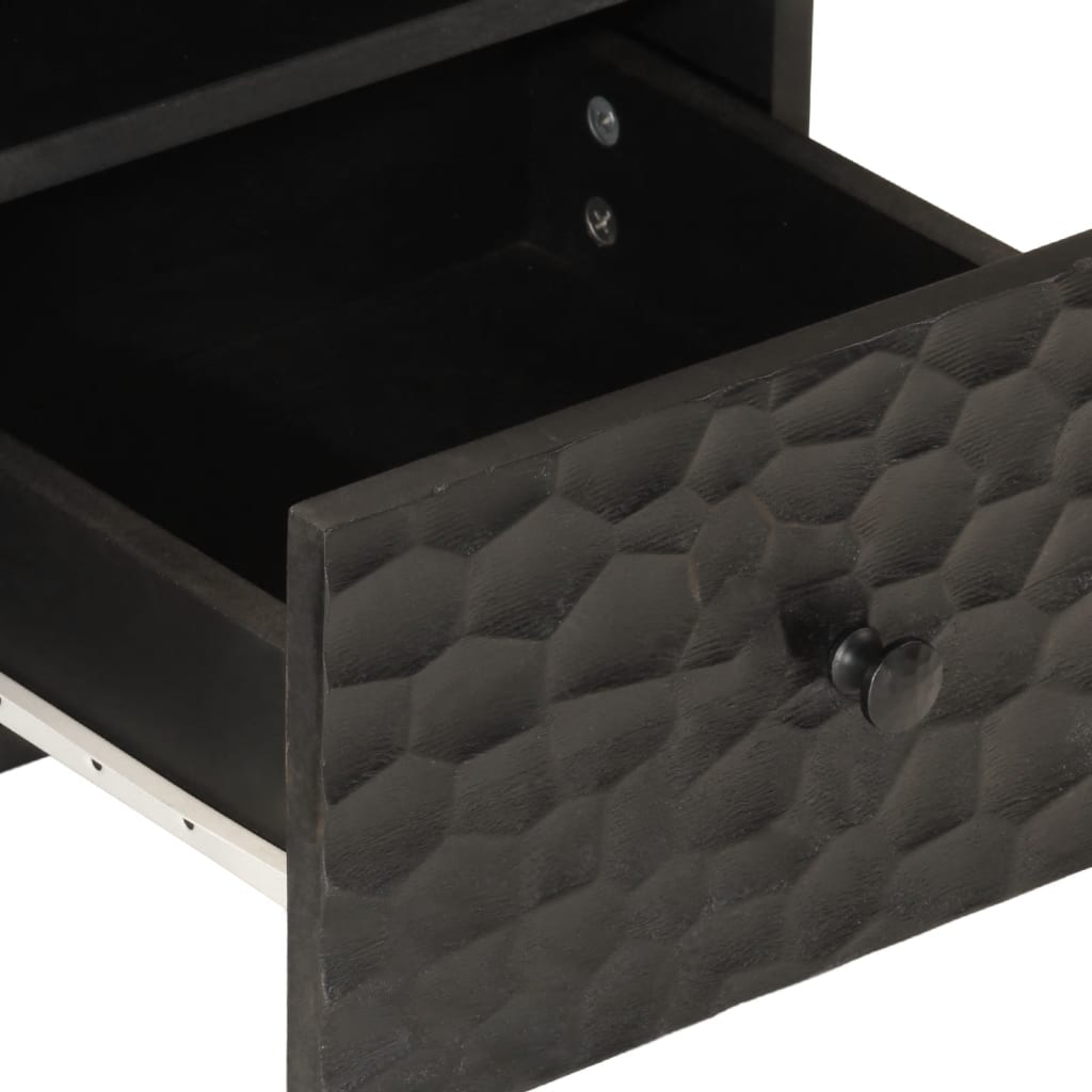 vidaXL Szafka pod telewizor, czarna, 70x33x46 cm, lite drewno mango