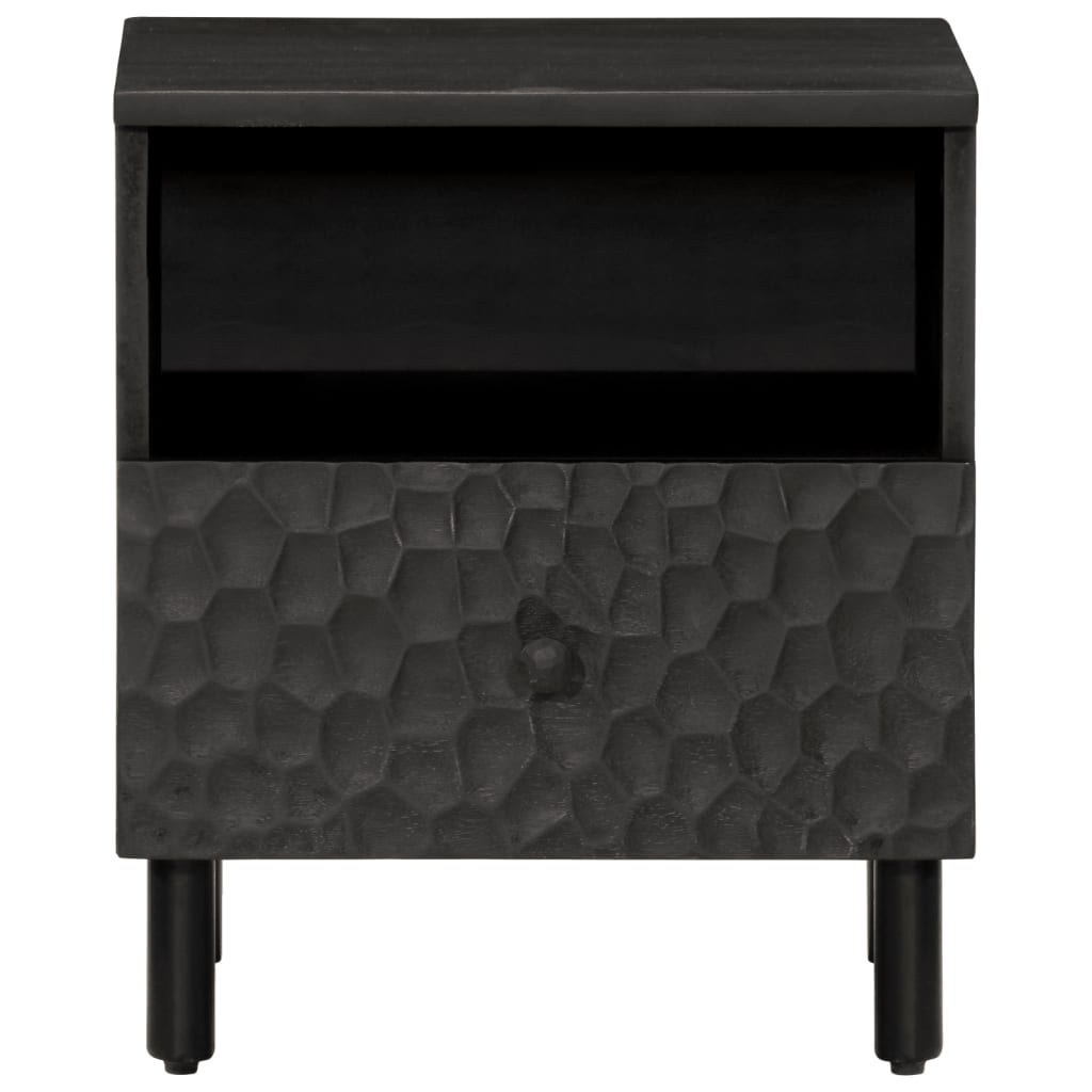 vidaXL Szafki nocne, czarne, 2 szt., 40x33x46 cm, lite drewno mango