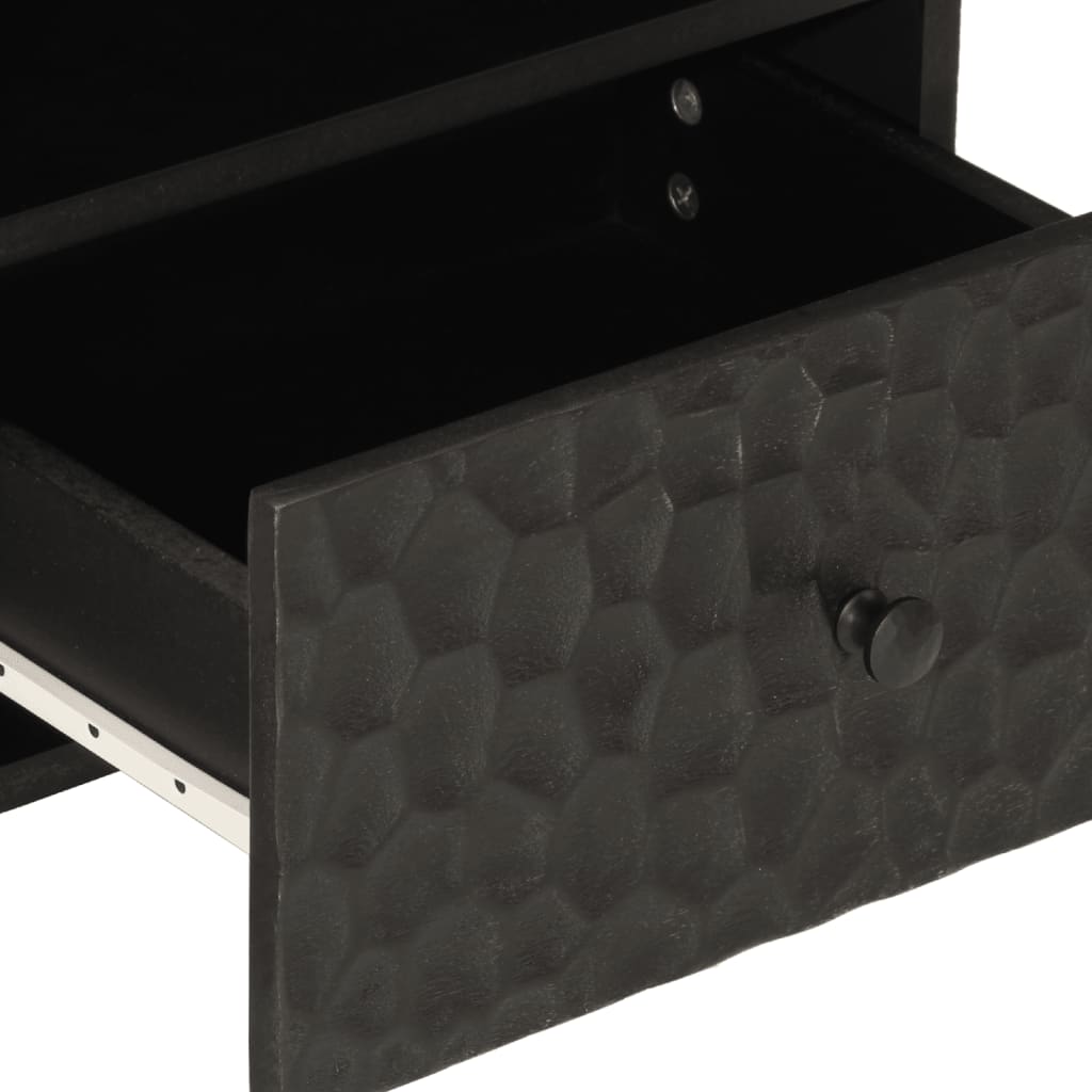 vidaXL Szafki nocne, czarne, 2 szt., 40x33x46 cm, lite drewno mango