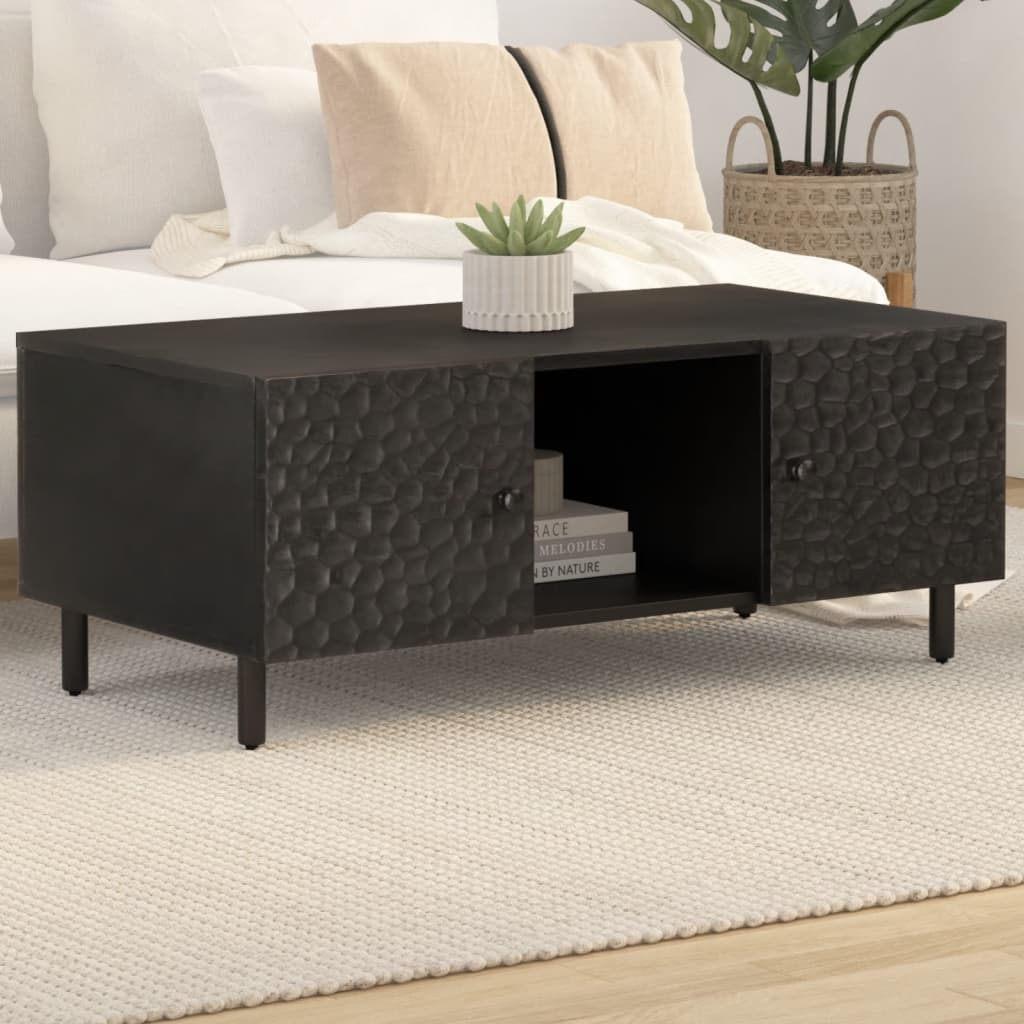 vidaXL Stolik kawowy, czarny, 100x54x40 cm, lite drewno mango