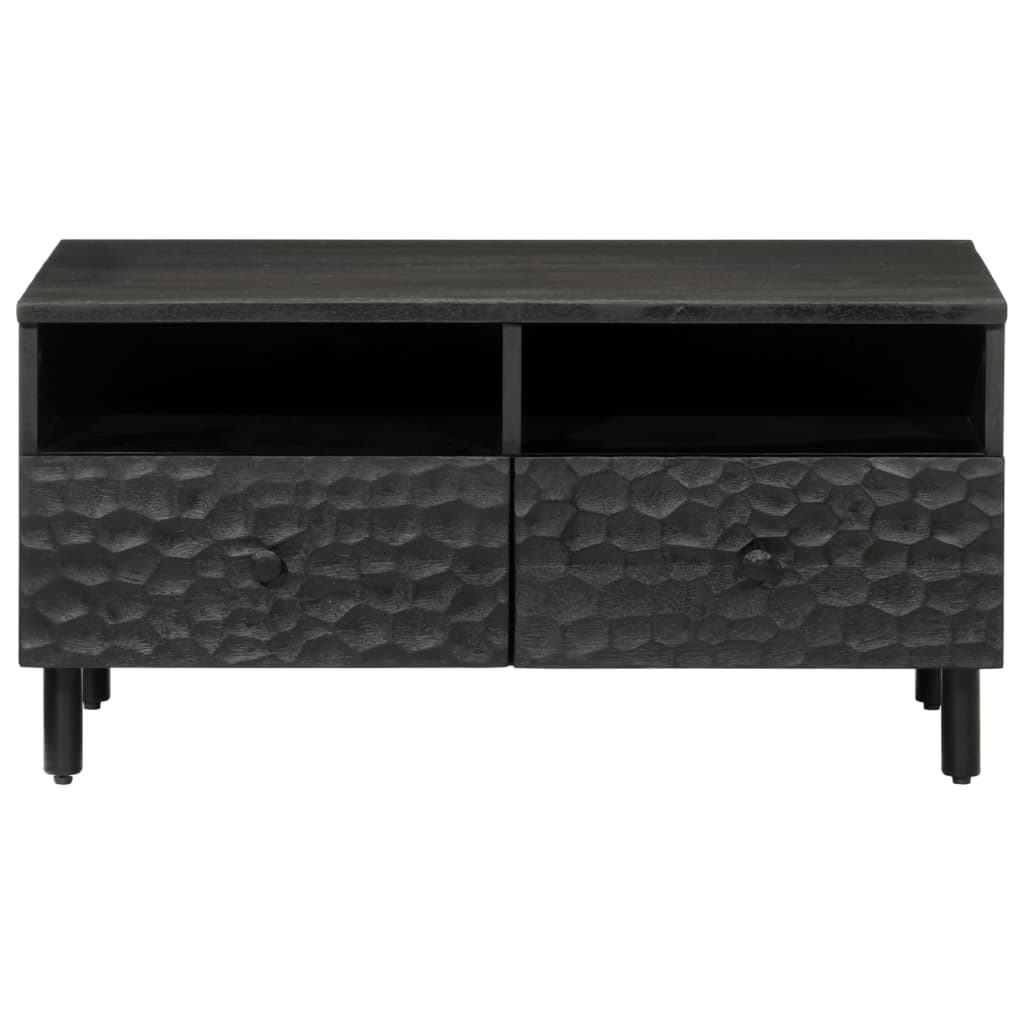 vidaXL Stolik kawowy, czarny, 80x54x40 cm, lite drewno mango