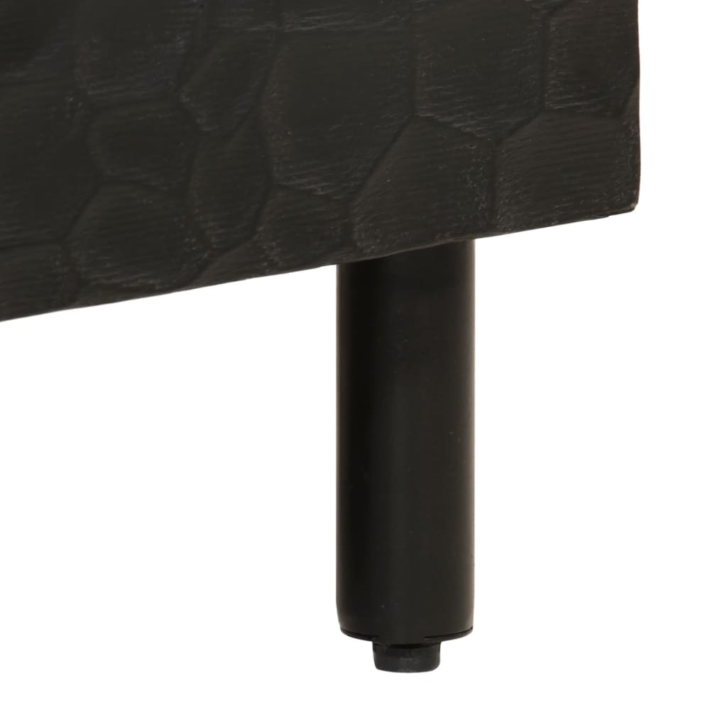 vidaXL Stolik kawowy, czarny, 80x54x40 cm, lite drewno mango