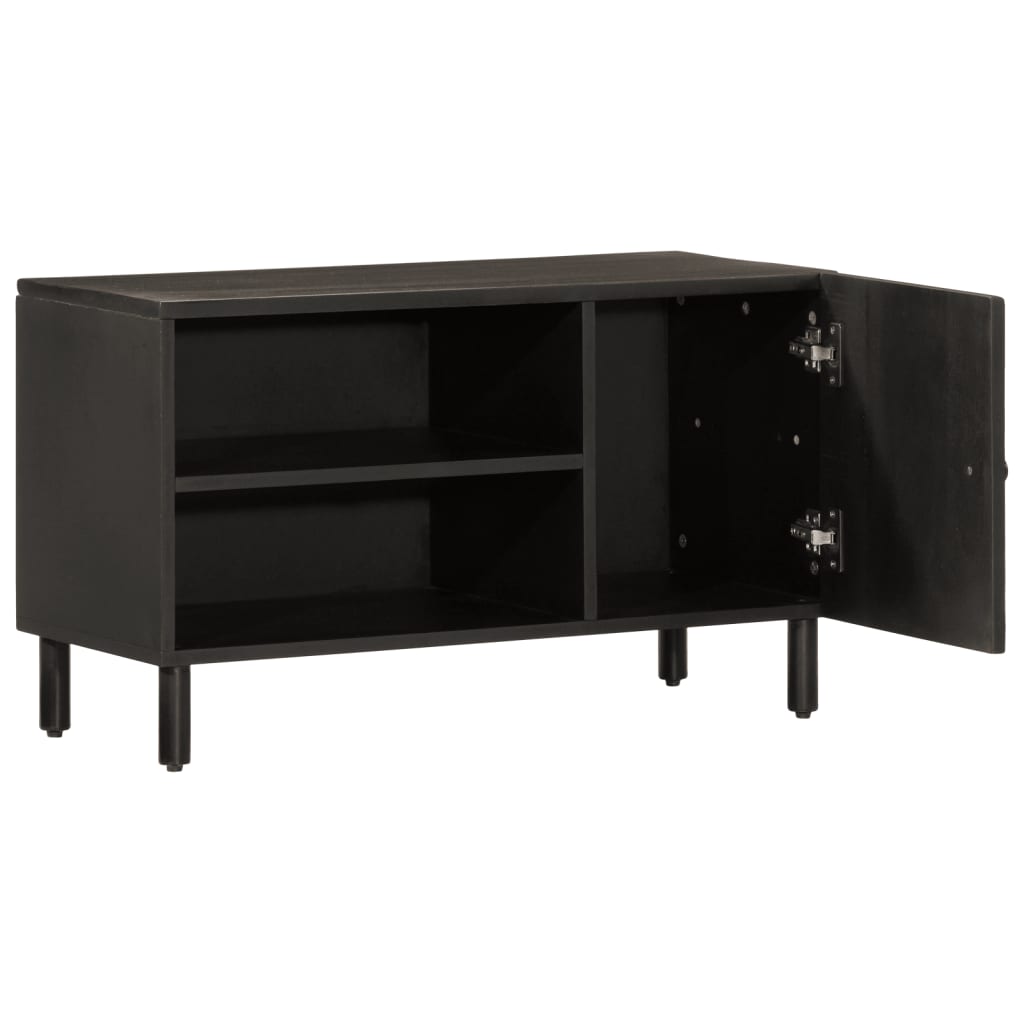 vidaXL Szafka pod telewizor, czarna, 80x31x46 cm, lite drewno mango