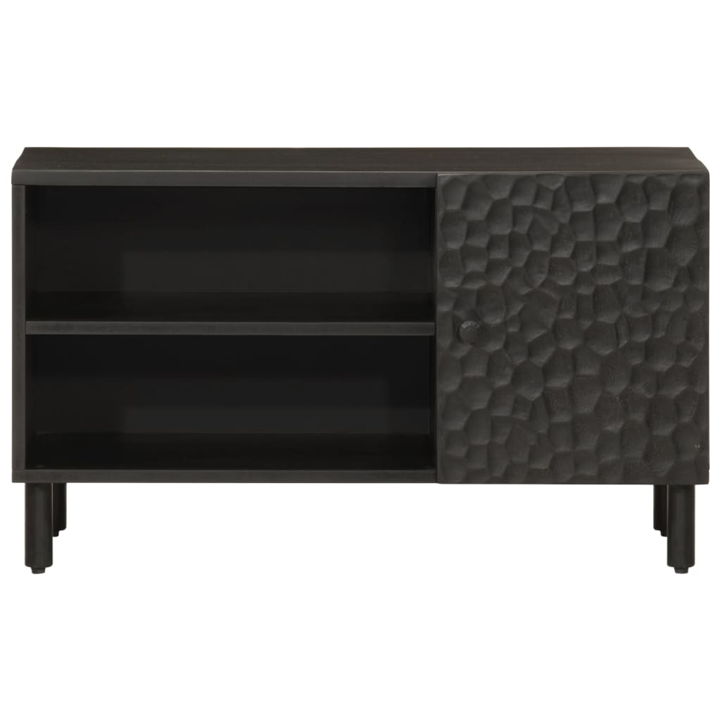 vidaXL Szafka pod telewizor, czarna, 80x31x46 cm, lite drewno mango