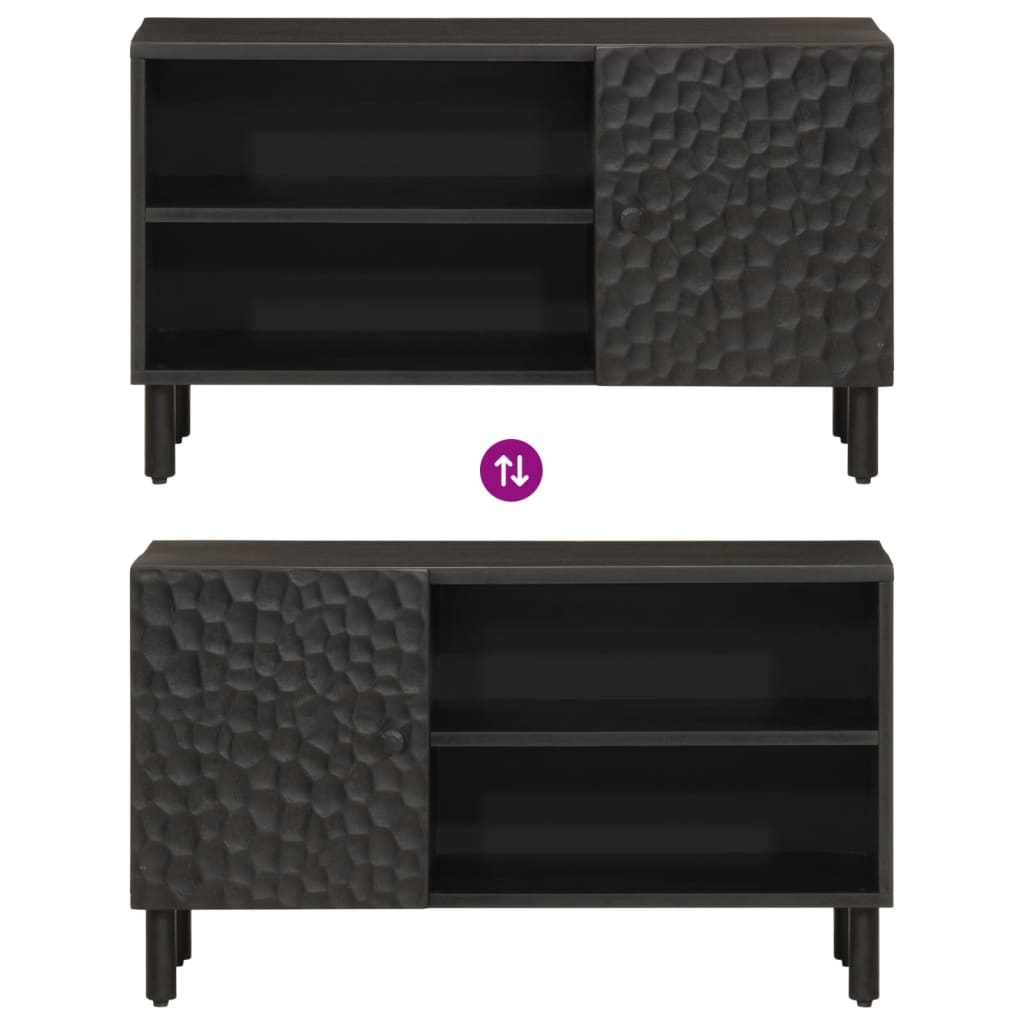 vidaXL Szafka pod telewizor, czarna, 80x31x46 cm, lite drewno mango