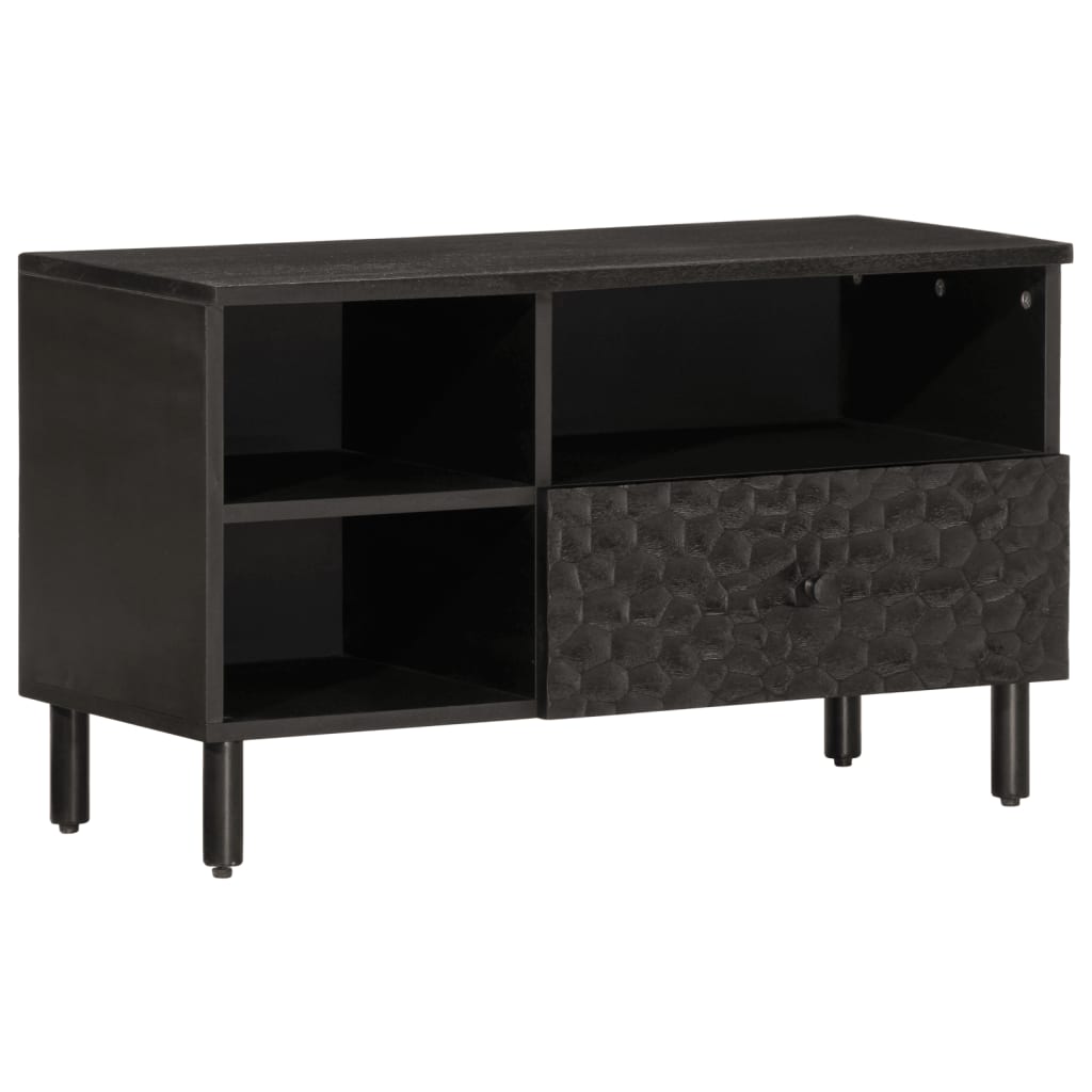 vidaXL Szafka pod telewizor, czarna, 80x33x46 cm, lite drewno mango