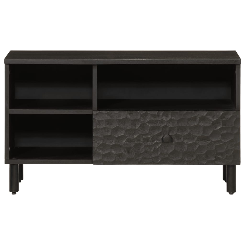 vidaXL Szafka pod telewizor, czarna, 80x33x46 cm, lite drewno mango