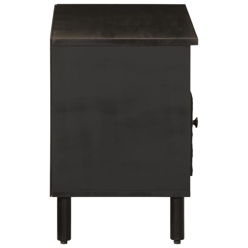 vidaXL Szafka pod telewizor, czarna, 80x33x46 cm, lite drewno mango