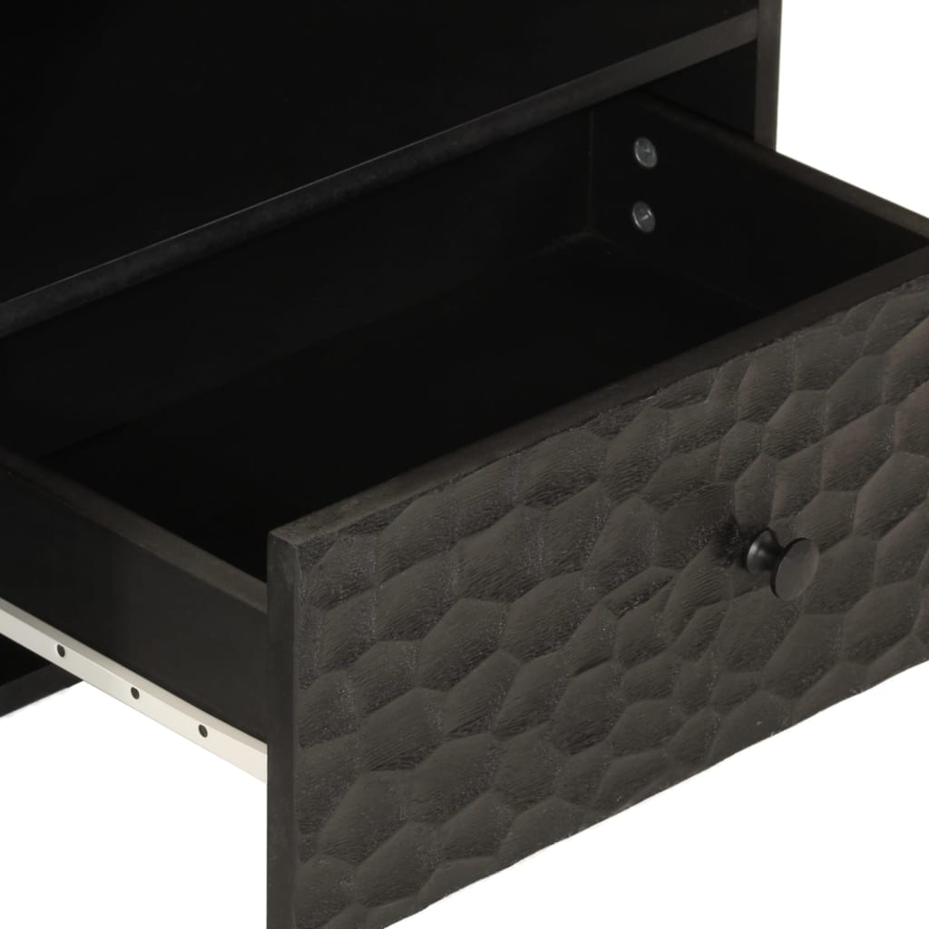 vidaXL Szafka pod telewizor, czarna, 80x33x46 cm, lite drewno mango