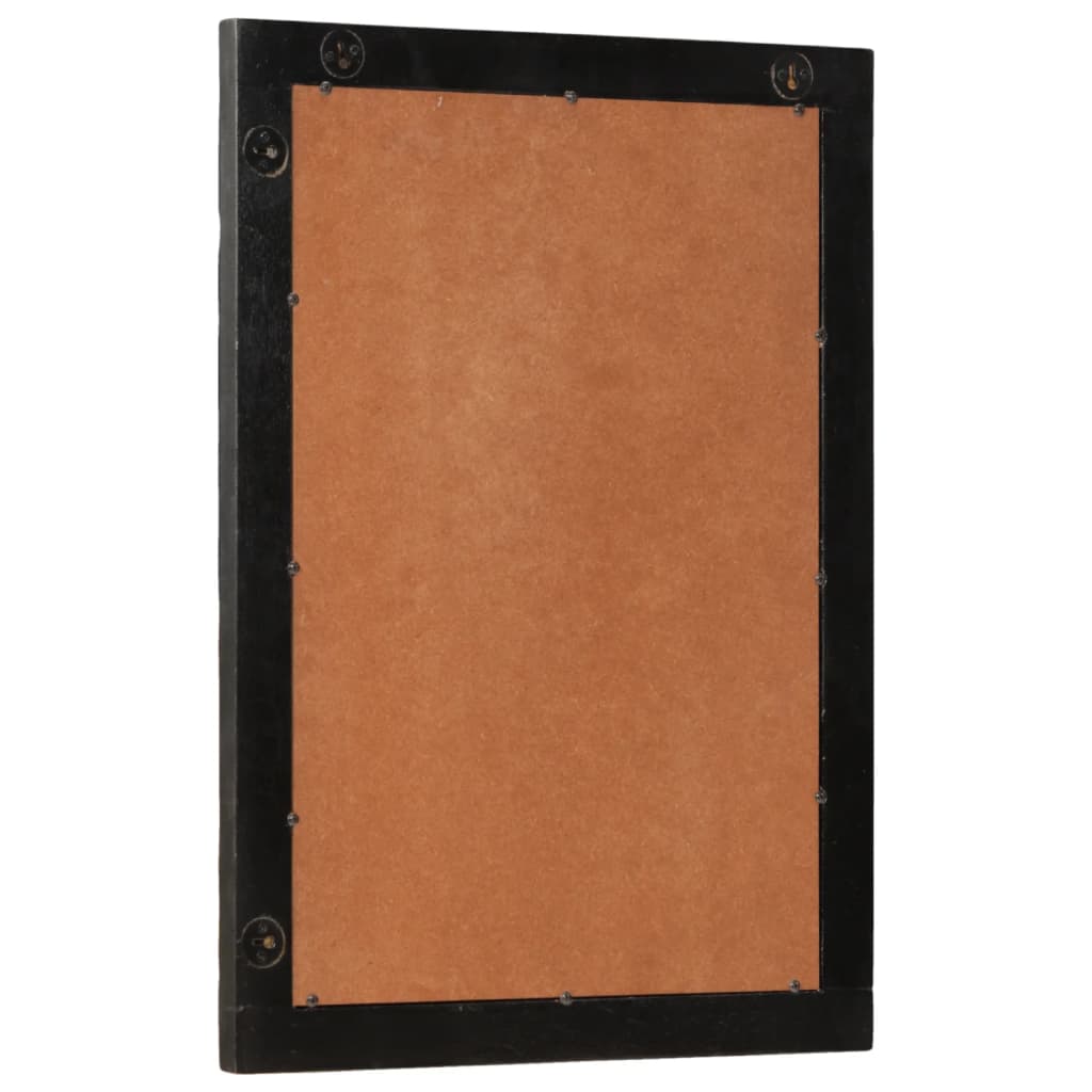 vidaXL Lustro łazienkowe, czarne, 50x70x2,5 cm, drewno mango i szkło