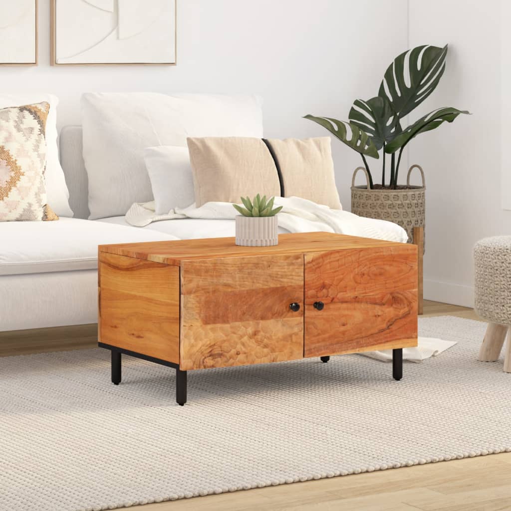 vidaXL Stolik kawowy, 80x50x40 cm, lite drewno akacjowe