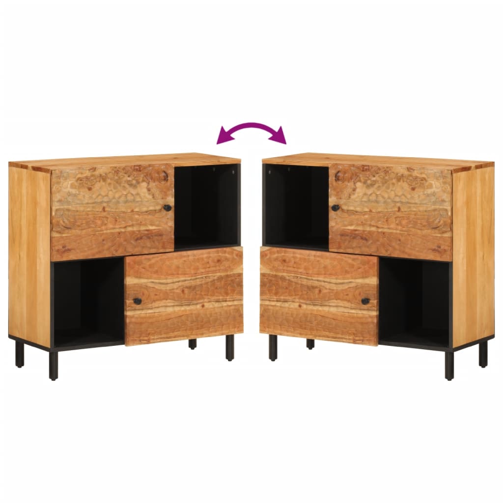 vidaXL Szafka, 80x33x75 cm, lite drewno akacjowe
