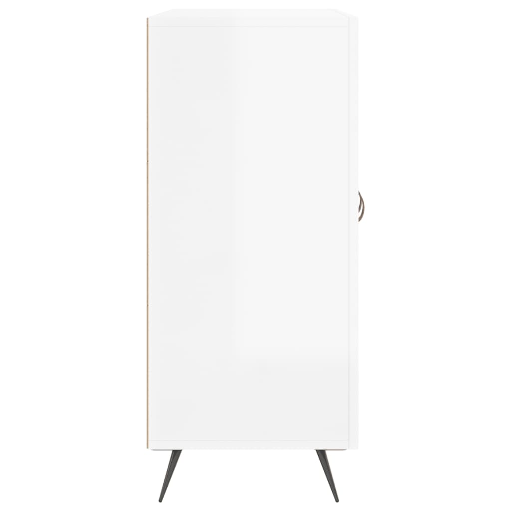 vidaXL Szafka, biała, połysk, 90x34x80 cm, materiał drewnopochodny