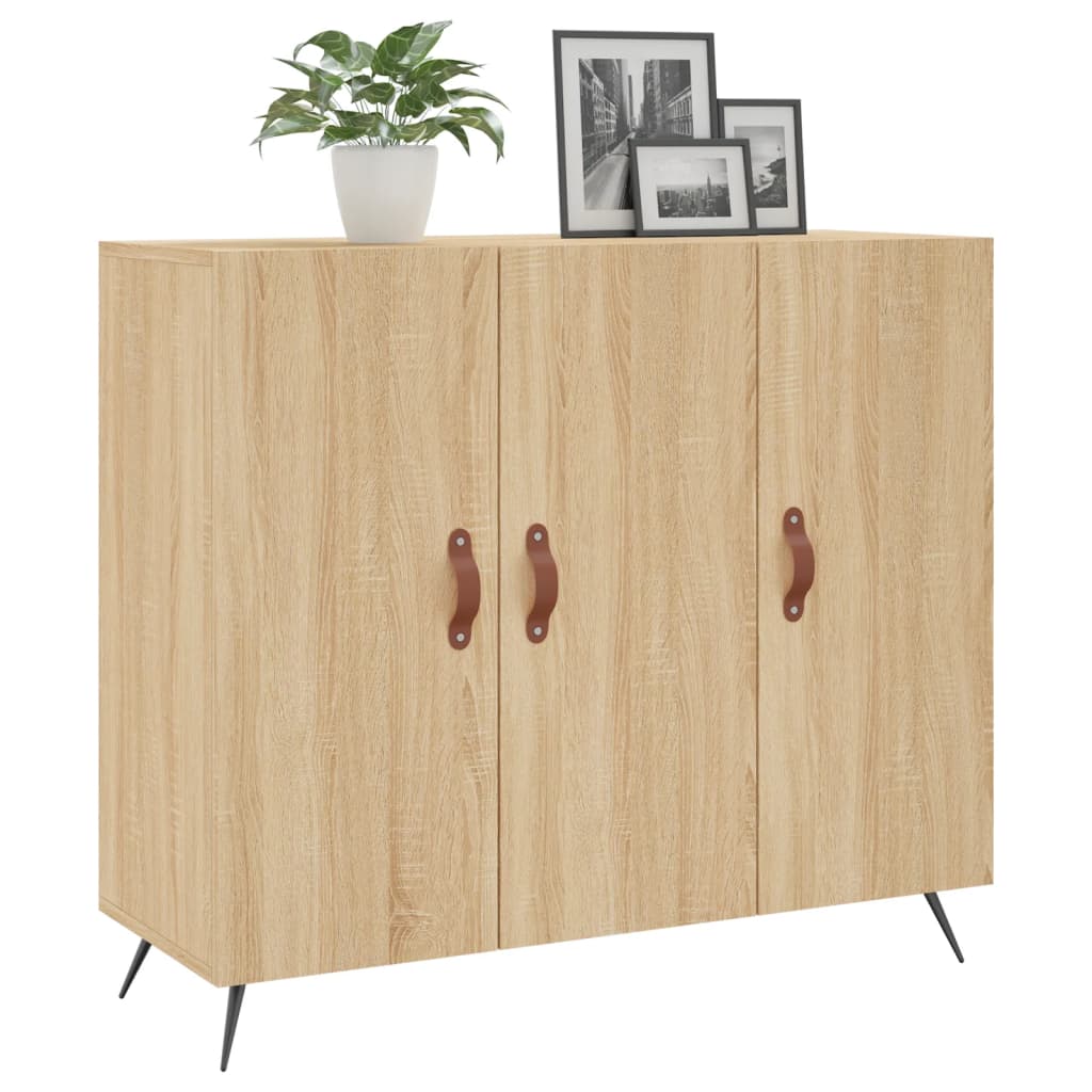 vidaXL Szafka, dąb sonoma, 90x34x80 cm, materiał drewnopochodny