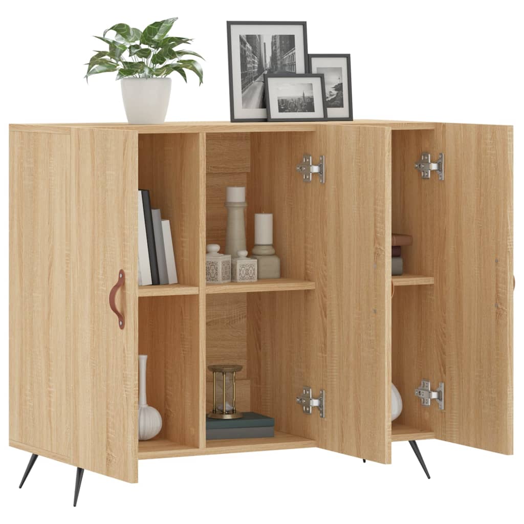 vidaXL Szafka, dąb sonoma, 90x34x80 cm, materiał drewnopochodny