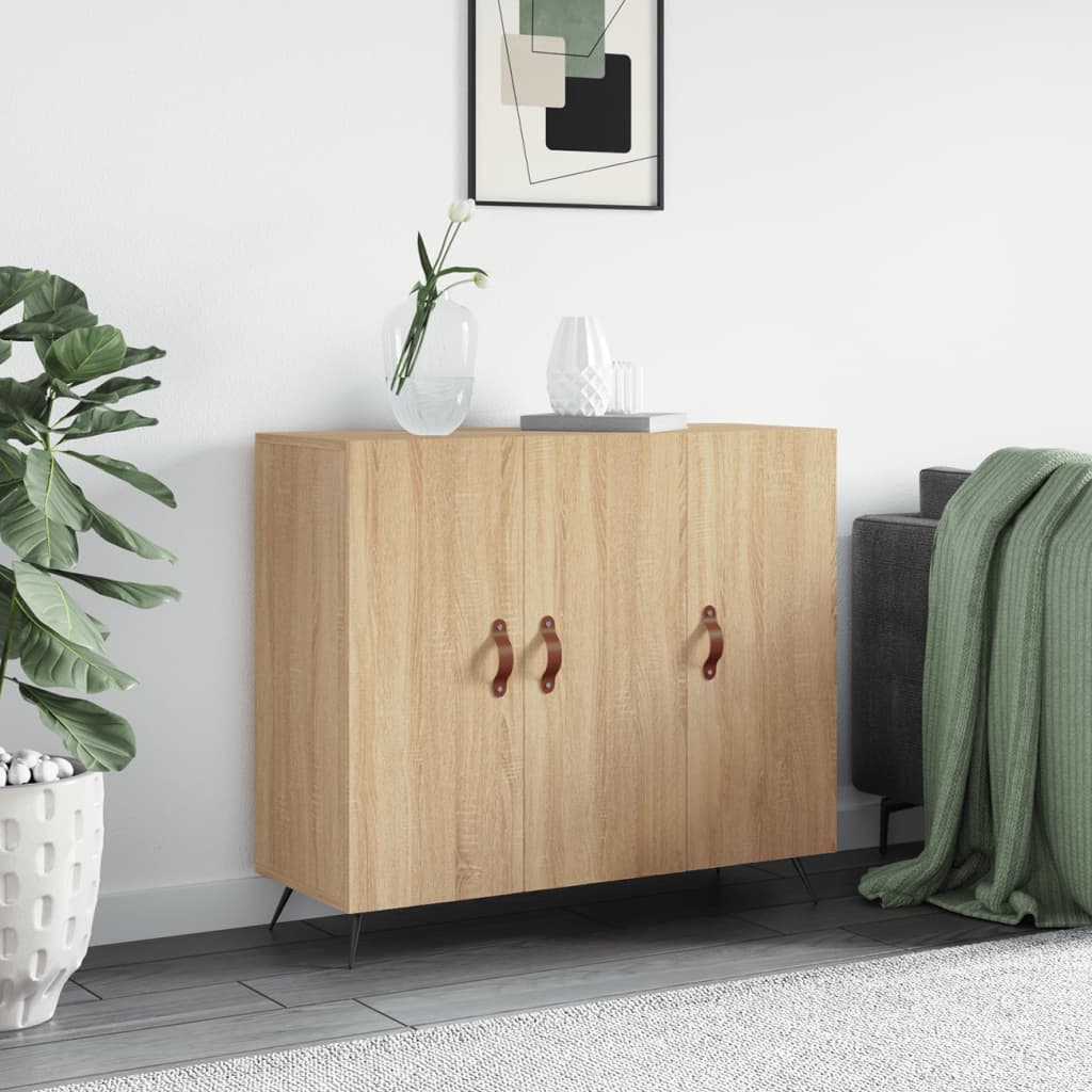 vidaXL Szafka, dąb sonoma, 90x34x80 cm, materiał drewnopochodny