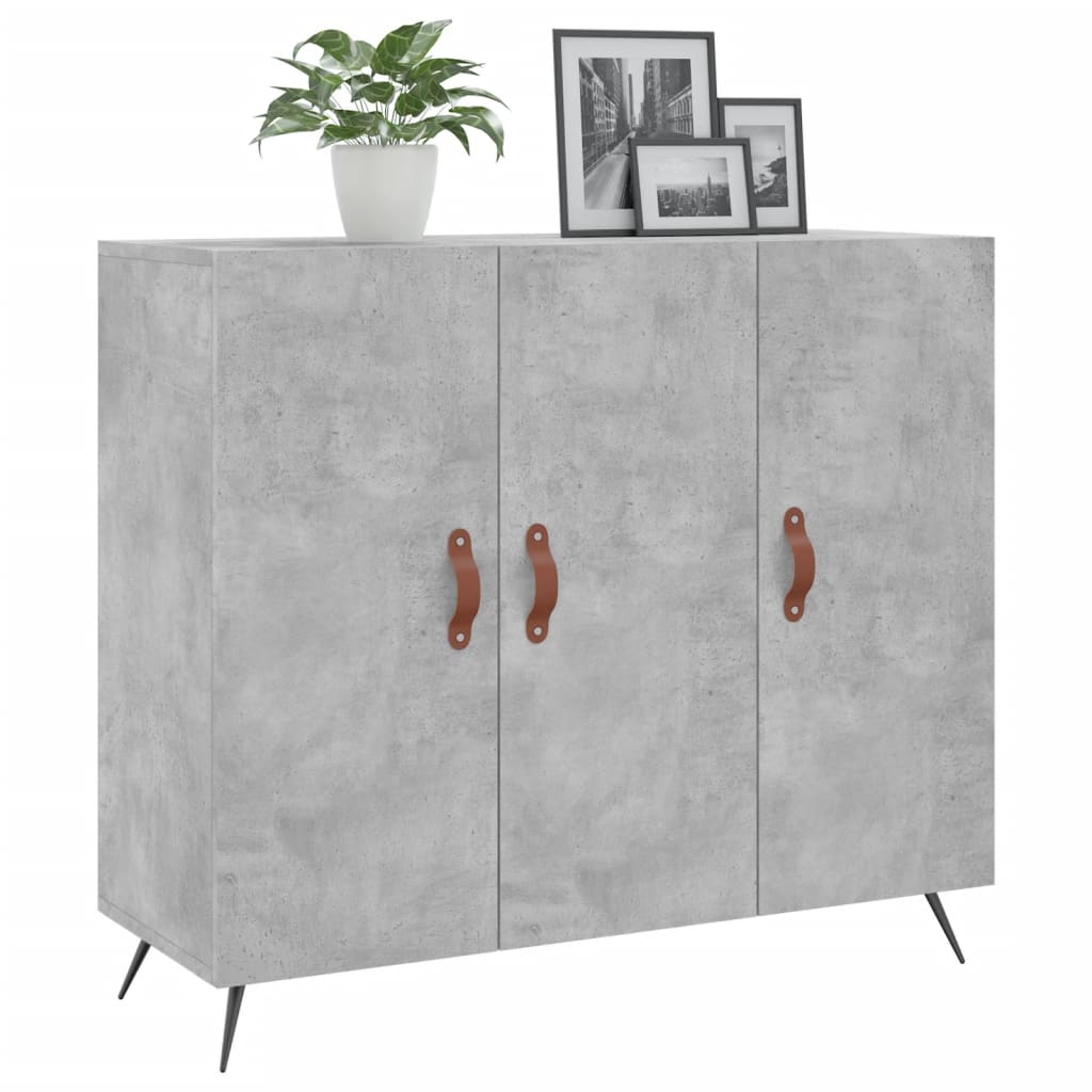 vidaXL Szafka, szarość betonu, 90x34x80 cm, materiał drewnopochodny