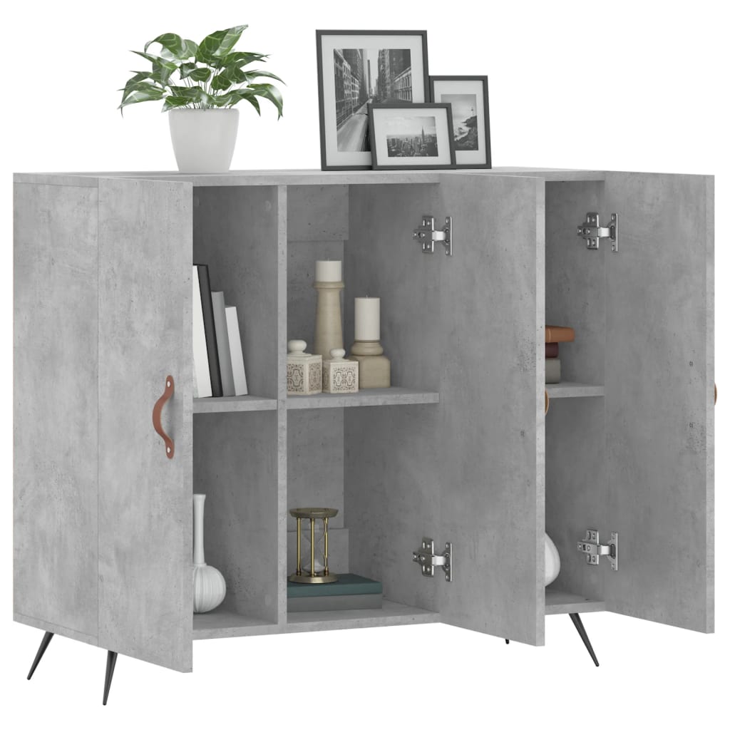 vidaXL Szafka, szarość betonu, 90x34x80 cm, materiał drewnopochodny