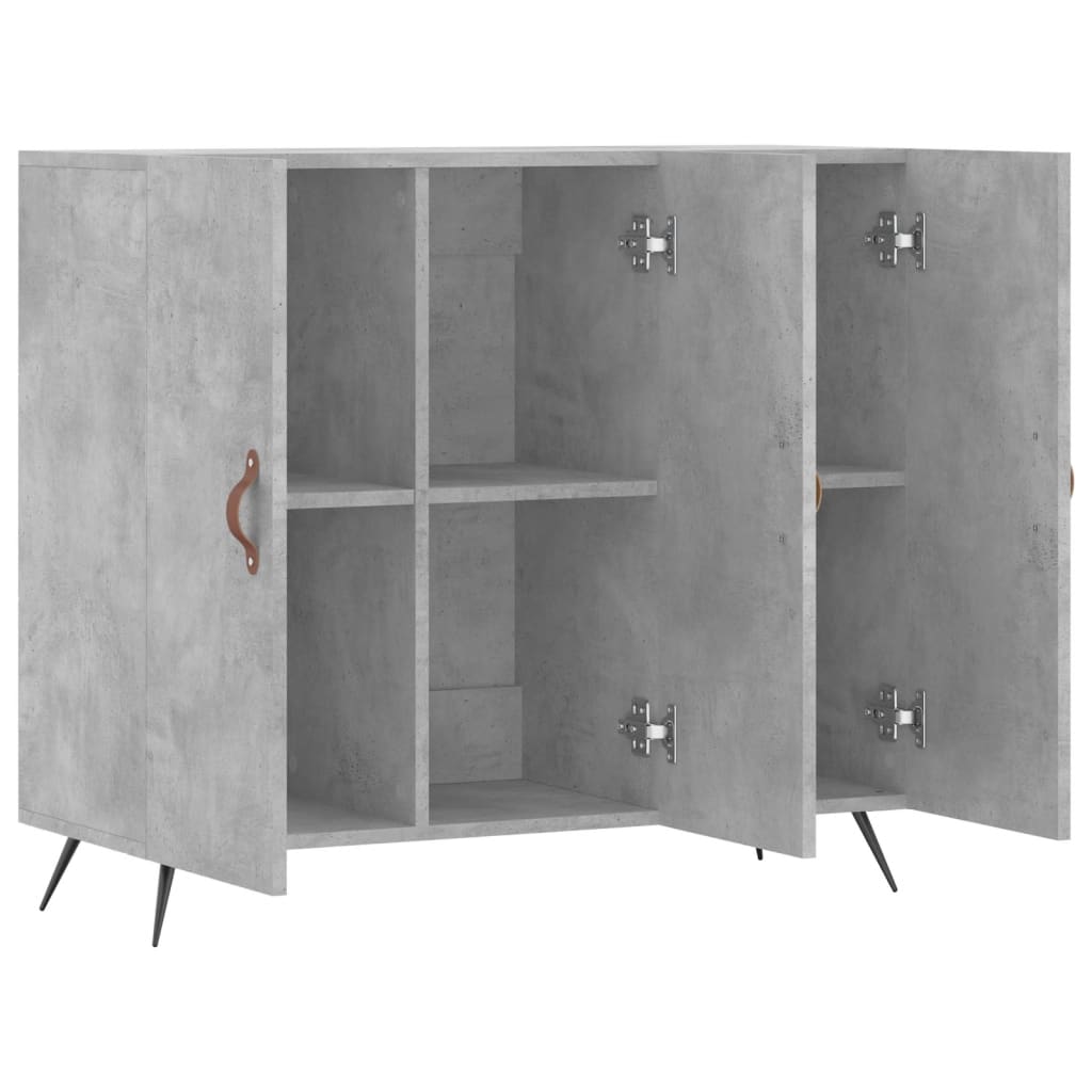 vidaXL Szafka, szarość betonu, 90x34x80 cm, materiał drewnopochodny