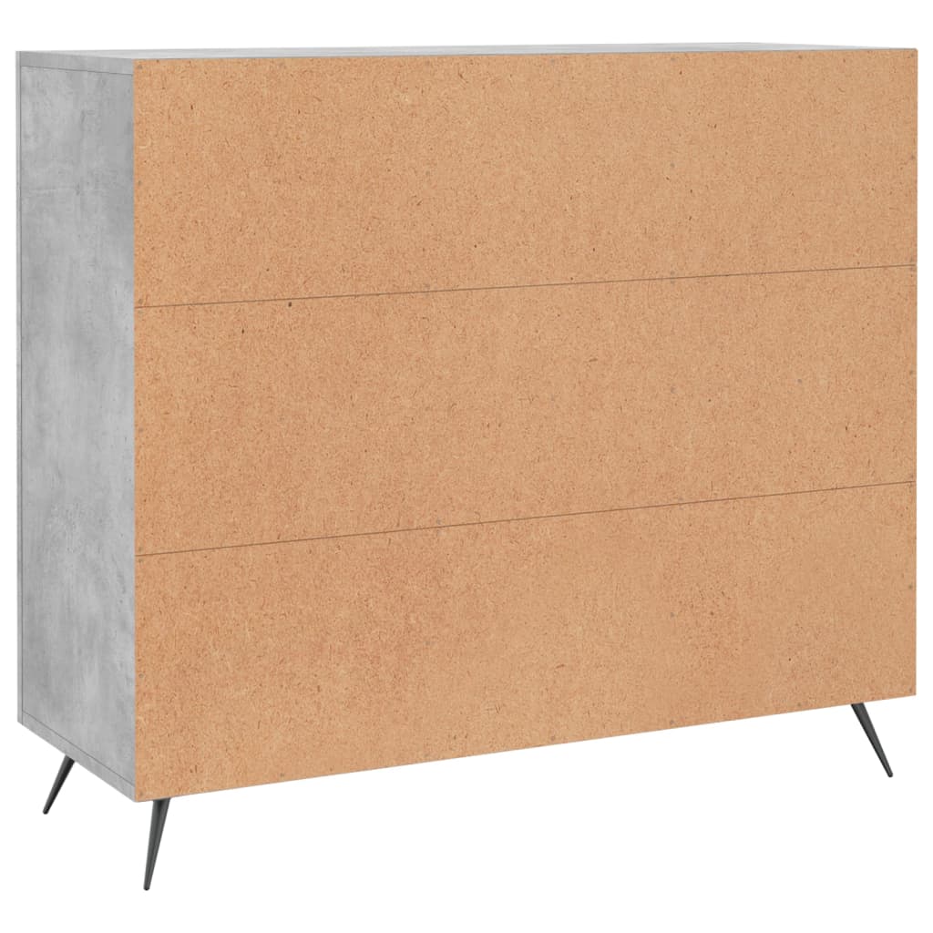 vidaXL Szafka, szarość betonu, 90x34x80 cm, materiał drewnopochodny