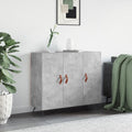 vidaXL Szafka, szarość betonu, 90x34x80 cm, materiał drewnopochodny