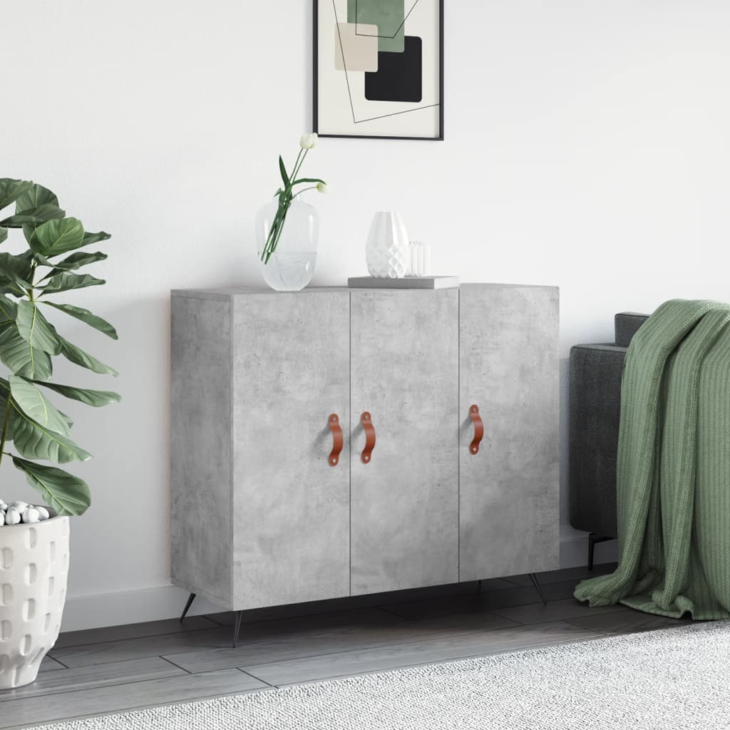 vidaXL Szafka, szarość betonu, 90x34x80 cm, materiał drewnopochodny