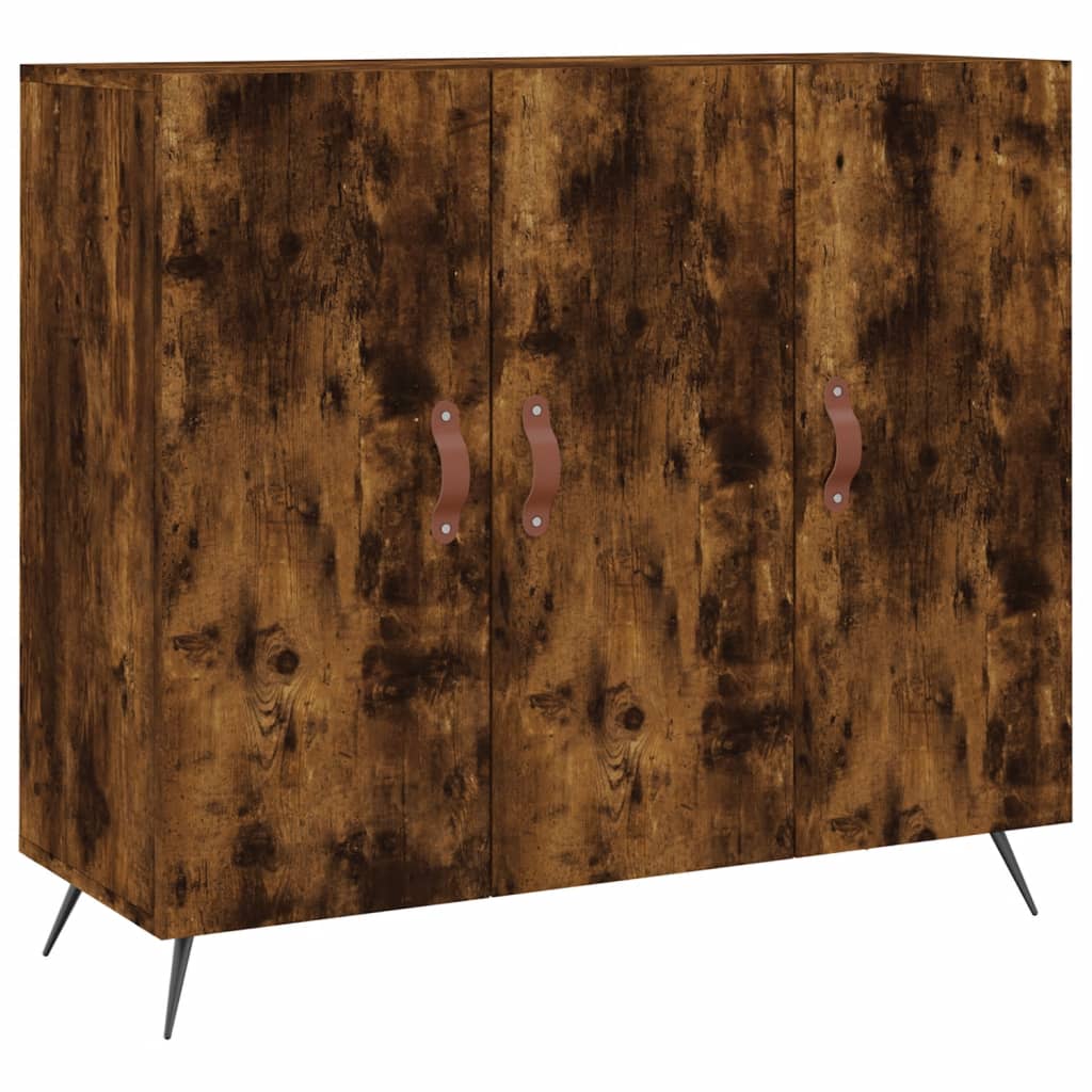 vidaXL Szafka, przydymiony dąb, 90x34x80 cm, materiał drewnopochodny