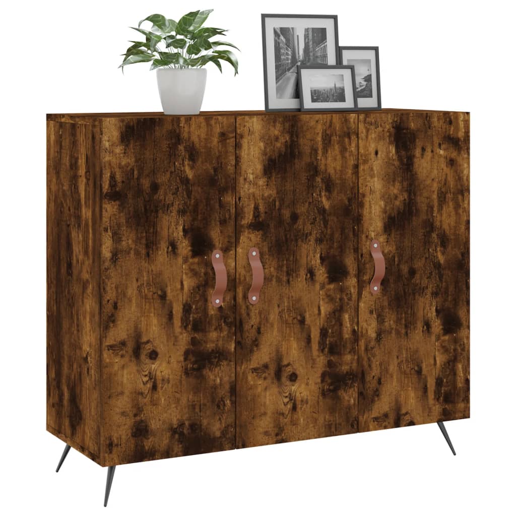 vidaXL Szafka, przydymiony dąb, 90x34x80 cm, materiał drewnopochodny