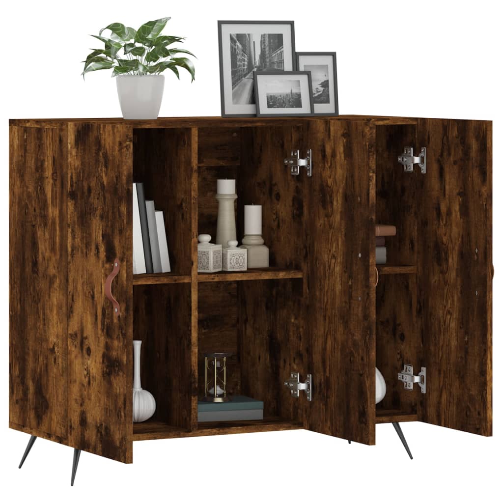 vidaXL Szafka, przydymiony dąb, 90x34x80 cm, materiał drewnopochodny