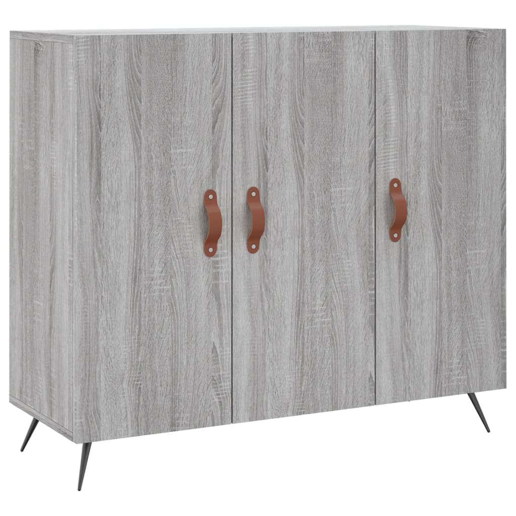 vidaXL Szafka, szary dąb sonoma, 90x34x80 cm, materiał drewnopochodny