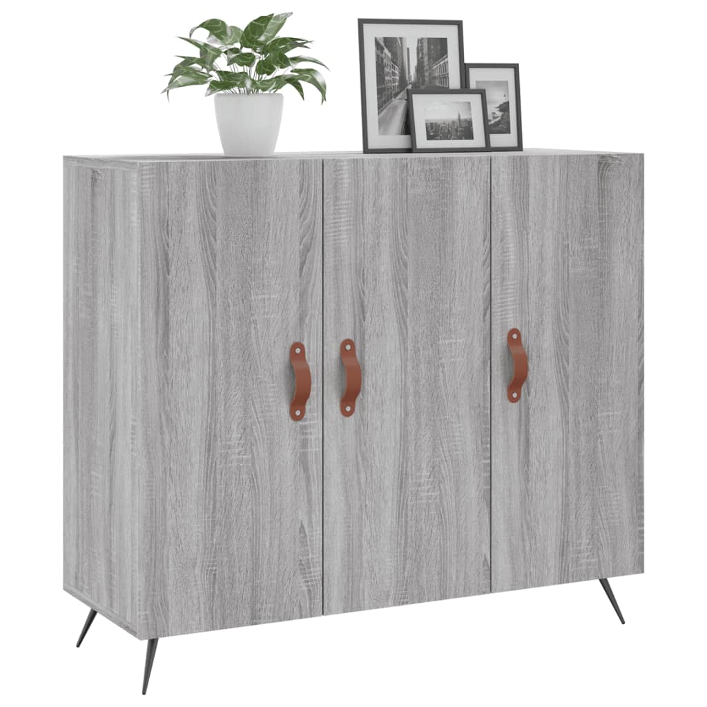 vidaXL Szafka, szary dąb sonoma, 90x34x80 cm, materiał drewnopochodny