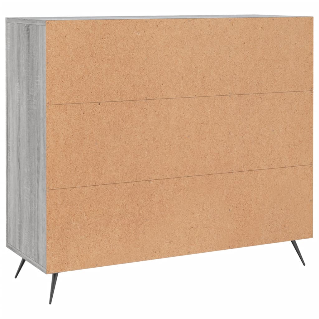 vidaXL Szafka, szary dąb sonoma, 90x34x80 cm, materiał drewnopochodny