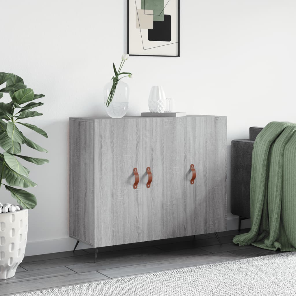 vidaXL Szafka, szary dąb sonoma, 90x34x80 cm, materiał drewnopochodny