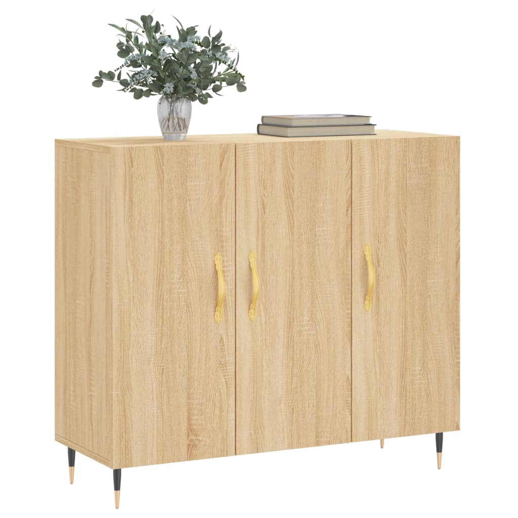 vidaXL Szafka, dąb sonoma, 90x34x80 cm, materiał drewnopochodny