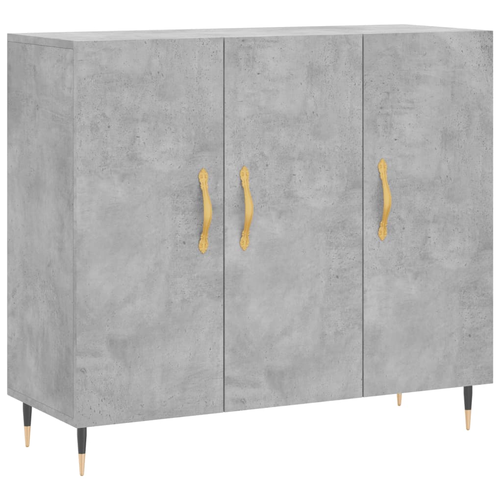 vidaXL Szafka, szarość betonu, 90x34x80 cm, materiał drewnopochodny