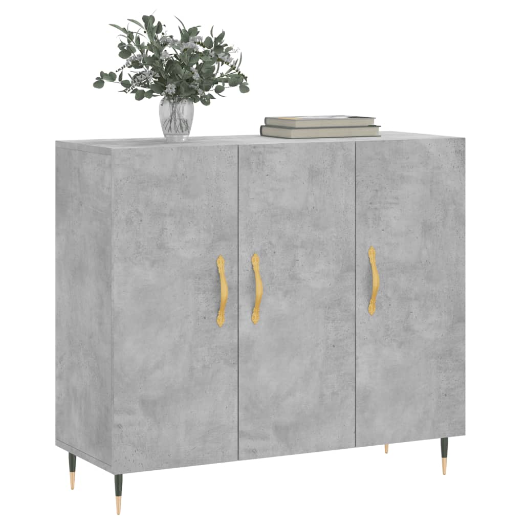 vidaXL Szafka, szarość betonu, 90x34x80 cm, materiał drewnopochodny